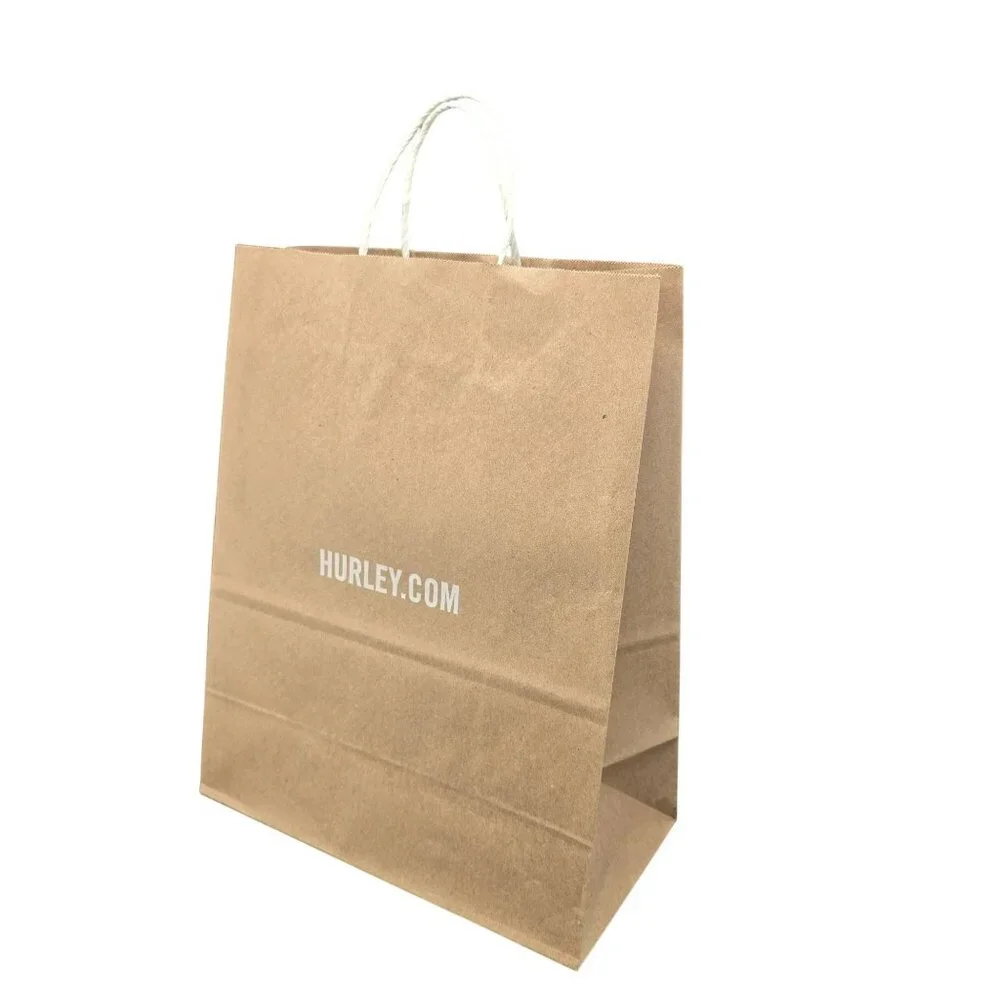 Hurley Eco-Friendly Recycled Brown Paper Shopping Bag With Handles VR1032